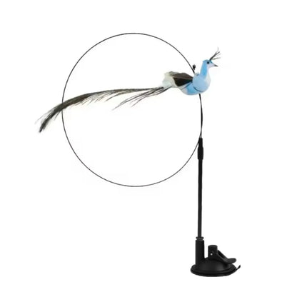 Jucărie interactivă pentru pisici cu pene, suspendată și elastică