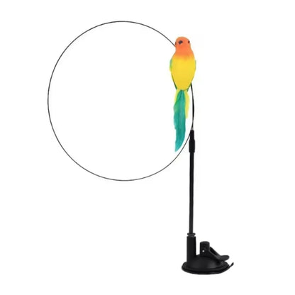 Jucărie interactivă pentru pisici cu pene, suspendată și elastică