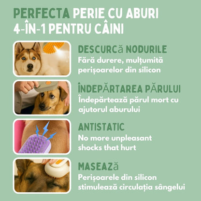Veluna Steam Brush pentru Câini
