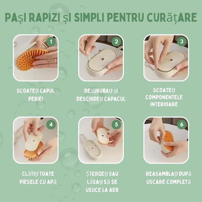 Veluna Steam Brush pentru Câini