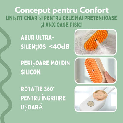 Veluna Steam Brush pentru Pisici