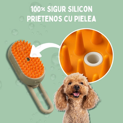 Veluna Steam Brush pentru Câini