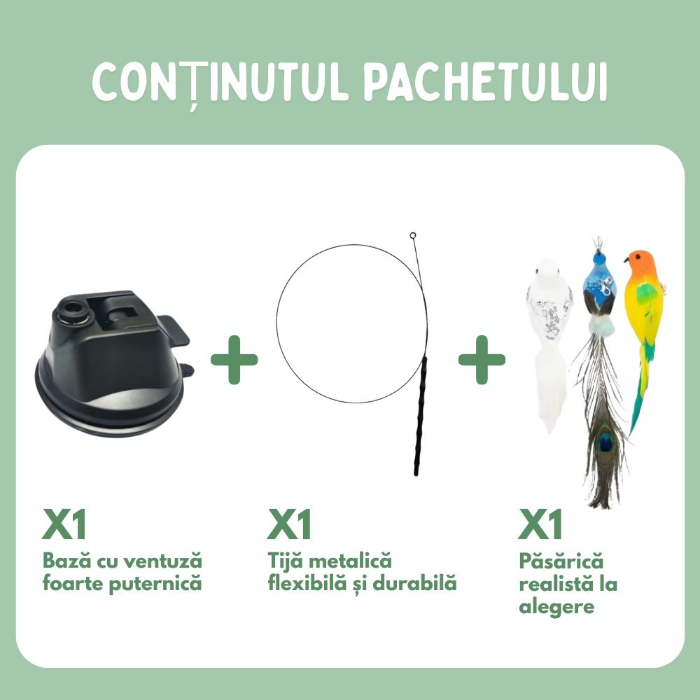 Jucărie interactivă pentru pisici cu pene, suspendată și elastică