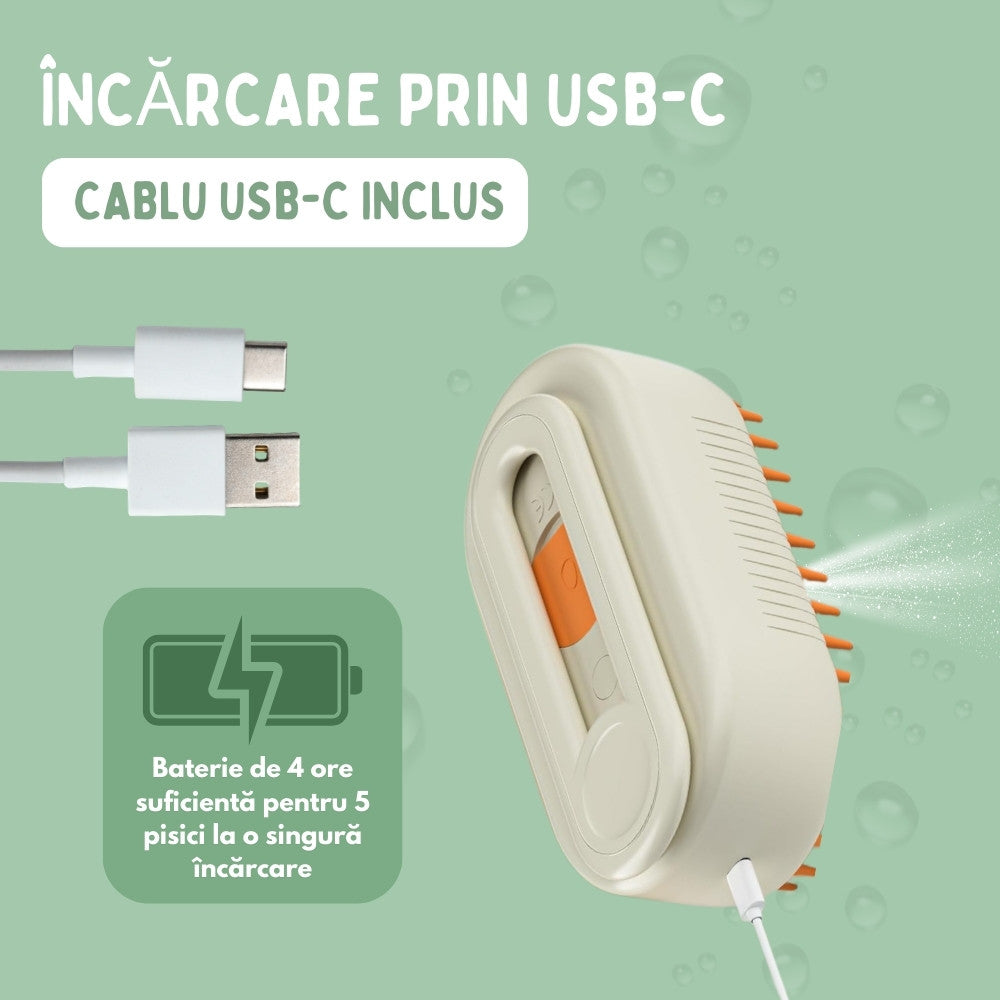 Veluna Steam Brush pentru Câini